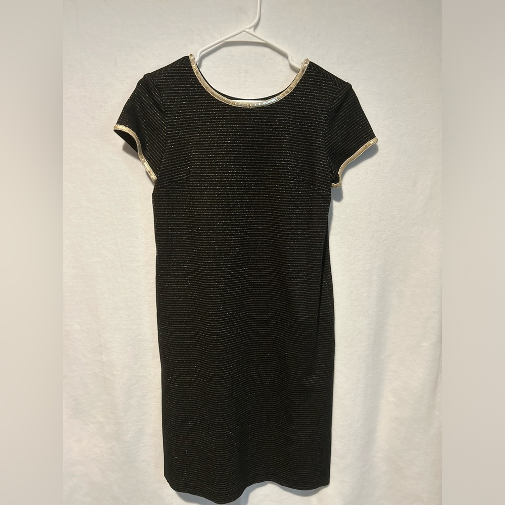 Sara Campbell Striped Black and Gold Dress